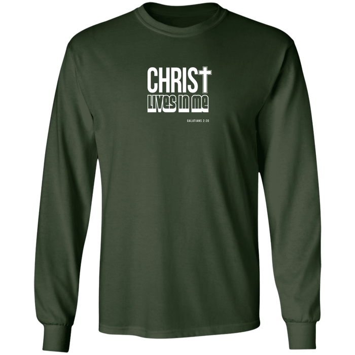 Christ Lives in Me Men’s LS Ultra Cotton Tee Shirt