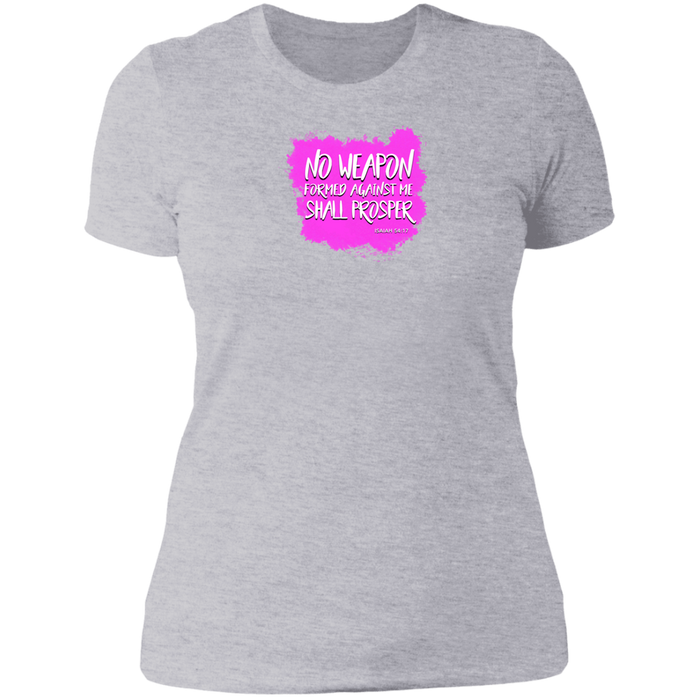 No Weapon Formed Against Me Shall Prosper Ladies Boyfriend Tee Shirt