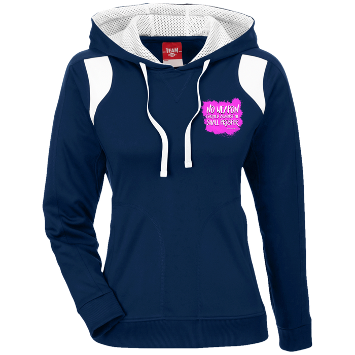No Weapon Formed Against Me Shall Prosper Women’s Colorblock Poly Hoodie