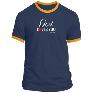 God Loves You Men’s Ringer Tee