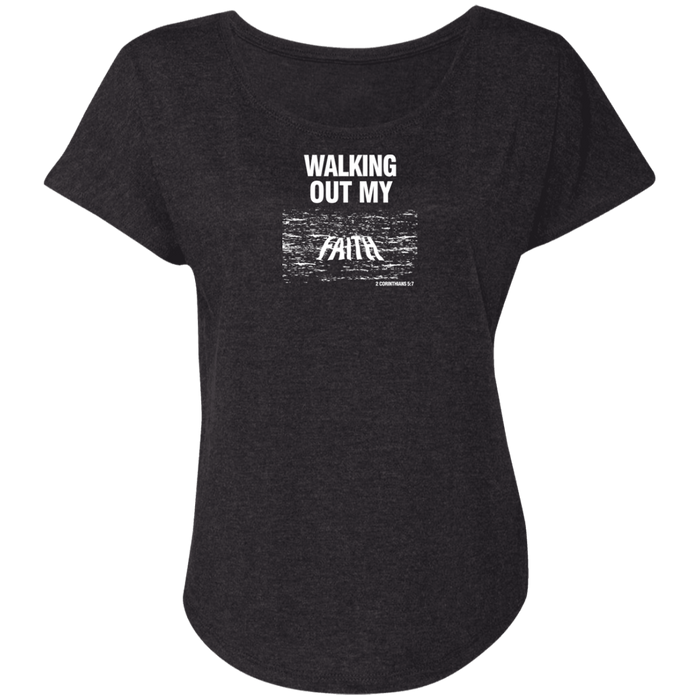 Walking Out My Faith Ladies Triblend Tee