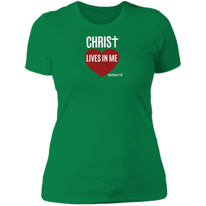 Christ Lives in Me Ladies Boyfriend Tee
