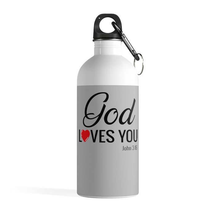 God Loves You Stainless Steel Water Bottle